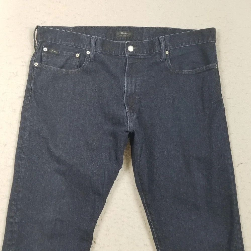 Polo Ralph Lauren Jeans Mens 40x30 Blue Dark Wash Straight Stretch Denim Pants